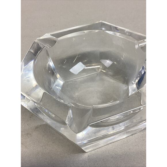 Vintage Signed Val St. LAmbert Vintage Crystal Cigar Ashtray - Picture 4 of 10